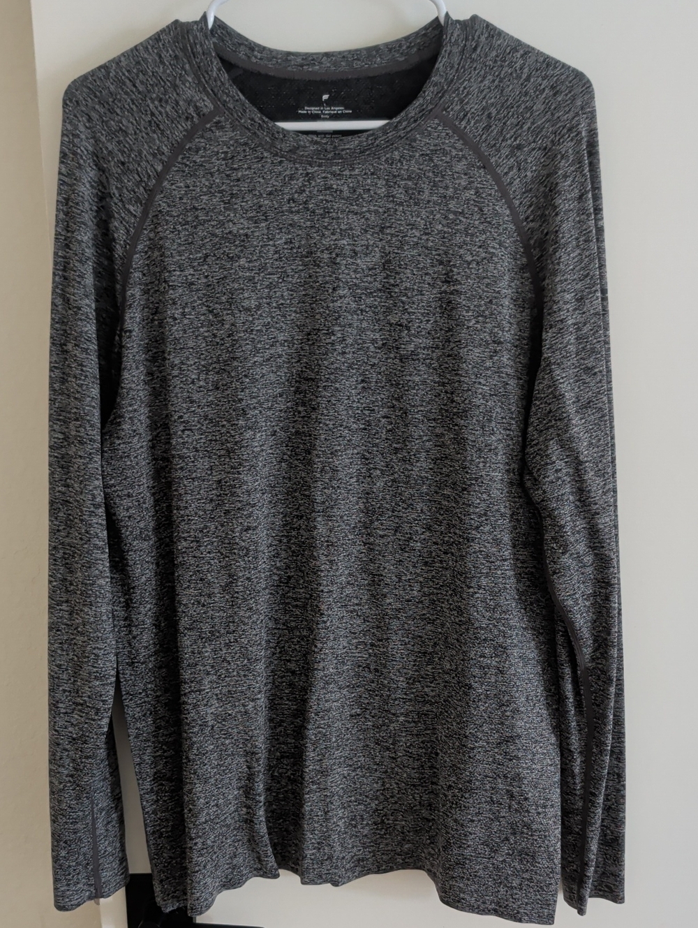 Fabletics Men's Long-Sleeve Performance Shirt - Charcoal Gray